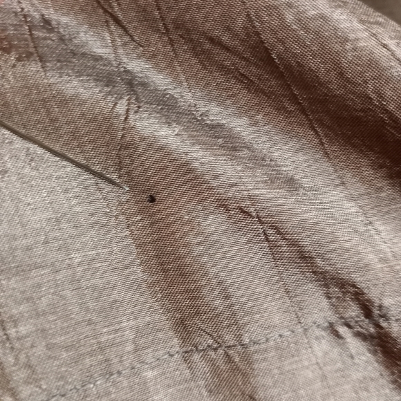 Vintage 90s DVF Diane Von Furstenberg Metallic Bronze Long Sleeve Button Shirt - Picture 6 of 9